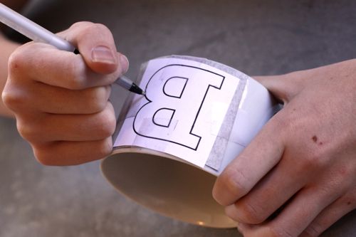 DIY monogram mug