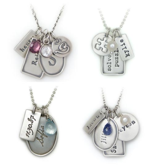 heartandstone2 stamped jewelry charm necklace Heart and stone