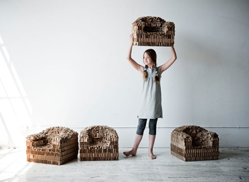 riptattercardboardchair4 child cardboard chair Peter Oyler