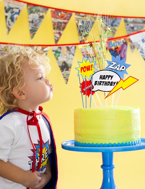 bannerandcake Superhero Birthday Party