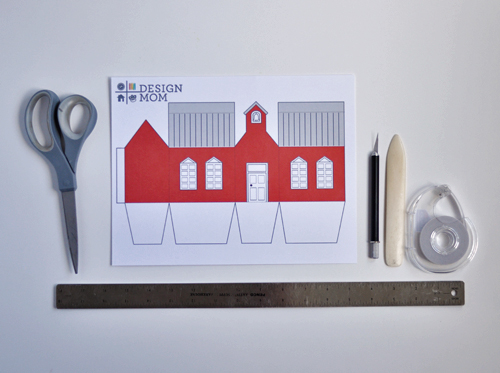 Print & Fold Schoolhouse Gift Box. Free Printable!  |  Design Mom