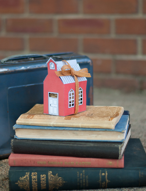Print & Fold Schoolhouse Gift Box. Free Printable!  |  Design Mom