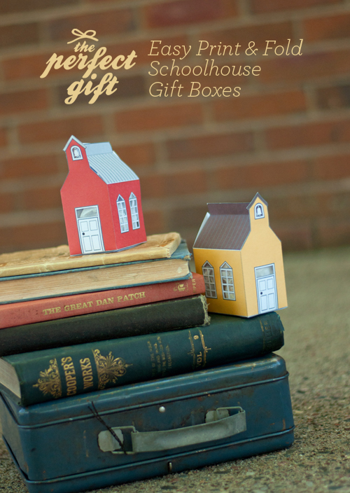 Print & Fold Schoolhouse Gift Box. Free Printable!  |  Design Mom