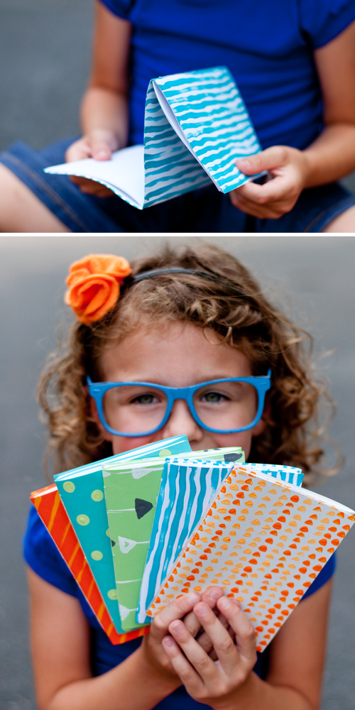 DIY: How to Make a Dos-A-Dos (or Back-to-Back) Notebook. So fun and easy! Even for school age kids.  |  Design Mom
