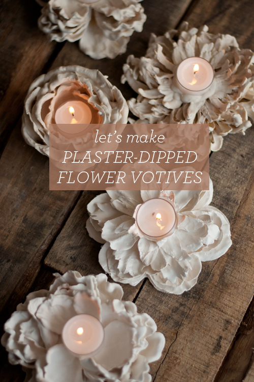 DIY: Plaster Dipped Flower Votives  |  Design Mom