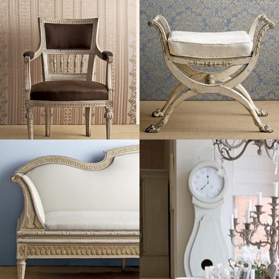 Sweedish Gustavian furniture in Neoclassical style 
