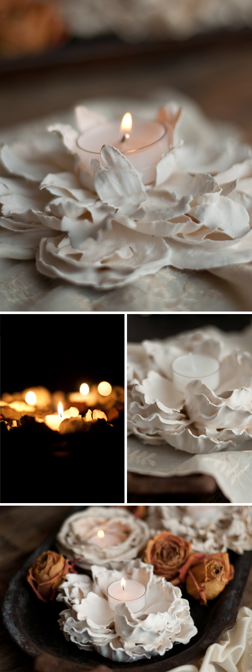 DIY: Gorgeous Plaster Dipped Flower Votives | Design Mom